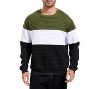 Sweat Homme Veste Sweat Shirt Sport Sweatshirt Pull Sweet Homme sans Capuche Veste Grande Taille Épissure Mode Simple Hauts Tunique Entraînement Douillette Et Douce