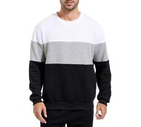Sweat Homme Veste Sweat Shirt Sport Sweatshirt Pull Sweet Homme sans Capuche Veste Grande Taille Épissure Mode Simple Hauts Tunique Entraînement Douillette Et Douce