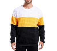 Sweat Homme Veste Sweat Shirt Sport Sweatshirt Pull Sweet Homme sans Capuche Veste Grande Taille Épissure Mode Simple Hauts Tunique Entraînement Douillette Et Douce