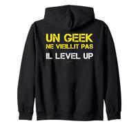Sweat Homme Zippé à Capuche Humour Un Geek Ne Vieillit Pas Sweat à Capuche