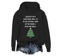Sweat I Identify As Christmas Sweatshirt I Identify As A Christmas Tree Lit On The Outside Shirt Femmes Hommes, Noir , L