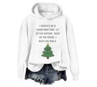 Sweat I Identify As Christmas Sweatshirt I Identify As A Christmas Tree Lit On The Outside Shirt Femmes Hommes, blanc, XXL