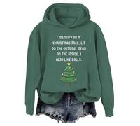 Sweat I Identify As Christmas Sweatshirt I Identify As A Christmas Tree Lit On The Outside Shirt Femmes Hommes, Vert, XL