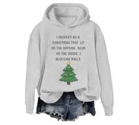 Sweat I Identify As Christmas Sweatshirt I Identify As A Christmas Tree Lit On The Outside Shirt Femmes Hommes, gris, XL
