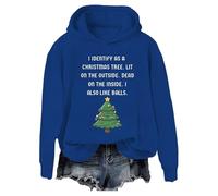 Sweat I Identify As Christmas Sweatshirt I Identify As A Christmas Tree Lit On The Outside Shirt Femmes Hommes, bleu saphir, XL