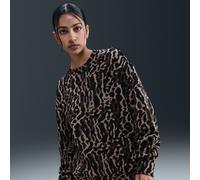 Sweat imprimé oversize à col ras-du-cou Nike Phoenix Fleece pour femme Noir/Ironstone/Noir M (FR 42-44)