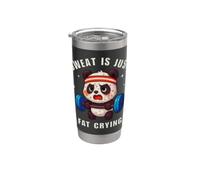 Sweat Is Just Fat Crying Panda Gym Workout Gobelet isotherme en acier inoxydable double paroi