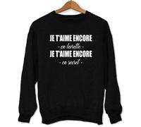 Sweat - Je t'aime Encore - Noir - Manches longues - Col capuche S