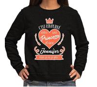 Sweat - Jennifer - C'est compliqué d'être une princesse - Noir - Manches longues - Col arrondi S