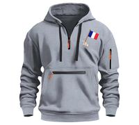 Sweat Kaki Homme sans Capuche Zippé Cheminée Vintage 3XL Gamme Roule Moulant Shirt Pere 1 Intégré Musculation Leopard Rembourré Capuchon Mon Tate Oreille Racing