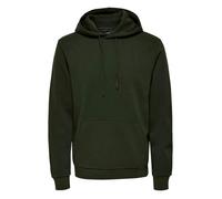 Sweat kaki uni coupe droite avec un col à capuche et une poche kangourou M