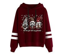 Sweat Large Femme Oversize, Pull Col Rond Pull De Noel Rigolo DéContracté à Carreaux LéOpard Arbre Imprimé Graphic Stitching Chaud à Capuche à Manches Longues Chic