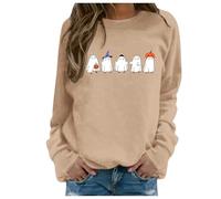 Sweat Large Femme Oversize Sweat Manche Longue, Pull Col Rond Ample DéContracté Imprimé CœUr Effrayant Squelette Mains Amour Gothique Convient à Un Usage Quotidien