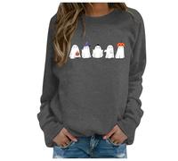 Sweat Large Femme Oversize Sweat Manche Longue, Pull Col Rond Ample DéContracté Imprimé CœUr Effrayant Squelette Mains Amour Gothique Convient à Un Usage Quotidien