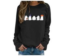 Sweat Large Femme Oversize Sweat Manche Longue, Pull Col Rond Ample DéContracté Imprimé CœUr Effrayant Squelette Mains Amour Gothique Convient à Un Usage Quotidien