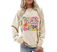 Sweat Let's Learn Today avec inscription « Let's Learn Today » - Chemise pour enseignant floral bohème - Pour femme et homme, Khika., S