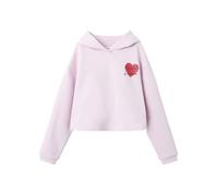 Sweat lilas à imprimé coeur, crop top à coupe droite et à capuche 14