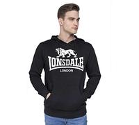 SWEAT LONSDALE A CAPUCHE GOSPORT 2 - Noir(blanc motif lion) - Taille X-Large