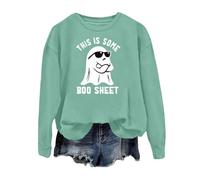 Sweat Manche Longue Femme Sweatshirt Court, Pull Ample Basique Imprimé d'halloween Motif Chauves-Souris ChâTeau Doux LéGer DéContracté pour La Maison Convient à Diverses Occasions