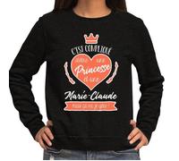 Sweat - Marie-Christine - C'est compliqué d'être une princesse - Noir - Manches longues - Col classique S