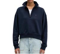 Sweat-shirt Tommy Jeans BXY Flag Half Zip bleu marine femme - M