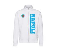 Sweat Naples Full Zip - Veste Naples Ville Sport Différentes couleurs supporters Football Ultras - Tailles S à XXL, Blanc, M
