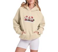 Sweat Noel Femme Grande Taille Sweat Manche Longue, Pull Capuche TempéRament Lettre Imprimé DéContracté Chaud ÉLéGant Simple Baggy Oversize ExtéRieur Hiver Tops