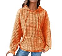 Sweat Noël Femme Noël pour Thermique Plaid Manches Tunique Coeur de Pull Chaud Personnalisé Adulte Veste Polaire Chaude Col Rond Fourrure Camionneur Grosse Pull Femme Hiver Orange 3XL