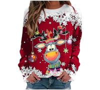 Sweat Noël Femme Pull Noël Femme Chemise Vêtements Noel Elegant Conforts Top Hiver Vetement Noel Bien Adapté Chic Ensemble Christmas Automne Elegant Vêtements Impression NoëL Sweat Sweatshirts femme