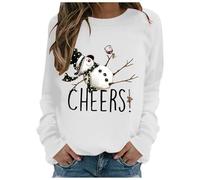 Sweat NoëL Femme,Pull Western imprimé Vache pour Les fêtes Sweat-Shirt Doux et Confortable à col Rond et Manches Longues, idéal pour Une Tenue décontractée d'automne et d'hiver