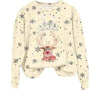 Sweat Noel Femme Sweat Large Oversize - Pull Col Rond ImpriméS Mignons De Cerfs Et De Lettres Manches Longues Grande Taille Mode Tunique Drole Chic Chaud Doux