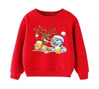 Sweat Noel Garçons Fille, Rigolo Arbre de Noël Imprimé de Noël, Décontracté Sweat de Noels à Manches Longues Col Rond, Sweats Noëls Ouaté pour Filles Hiver Chaud, Mode Sweats De Noels