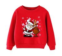 Sweat Noel Garçons Fille, Rigolo Arbre de Noël Imprimé de Noël, Décontracté Sweat de Noels à Manches Longues Col Rond, Sweats Noëls Ouaté pour Filles Hiver Chaud, Mode Sweats De Noels