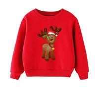 Sweat Noel Garçons Fille, Rigolo Arbre de Noël Imprimé de Noël, Décontracté Sweat de Noels à Manches Longues Col Rond, Sweats Noëls Ouaté pour Filles Hiver Chaud, Mode Sweats De Noels