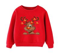 Sweat Noel Garçons Fille, Rigolo Arbre de Noël Imprimé de Noël, Décontracté Sweat de Noels à Manches Longues Col Rond, Sweats Noëls Ouaté pour Filles Hiver Chaud, Mode Sweats De Noels