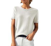 Sweat Nouvel An Décontracté Encolure dégagée Coupe Large Manches Courtes Pull Mixte Mode Pyjama Sexy Couple, Blanc, XXL