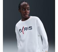 Sweat oversize à col ras-du-cou Nike Football Paris Saint-Germain Phoenix Fleece pour femme Blanc/Metallic Gold S (FR 38-40)