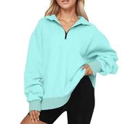 Sweat Oversize Femme Montant Grosse Octobre Vêtements Chic Cheminée À Oversize Torsade Couple Fourrure Élégant Pul Sport Dentelle Sweat Femme Noel sous Pull Coton Bleu Ciel XL