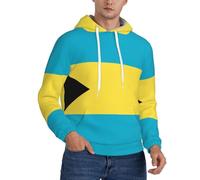 Sweat Patriotique pour Homme Doux Respirant Windproof avec Imprimé Bahamas Drapeau Absorbant Idéal pour Faire du Sport Aller Travailler Et Porter en Loisirs