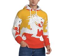 Sweat Patriotique pour Homme Doux Respirant Windproof avec Imprimé Bhoutan Drapeau Absorbant Idéal pour Faire du Sport Aller Travailler Et Porter en Loisirs
