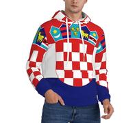 Sweat Patriotique pour Homme Doux Respirant Windproof avec Imprimé Croatie Drapeau Absorbant Idéal pour Faire du Sport Aller Travailler Et Porter en Loisirs