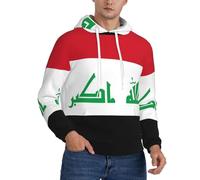 Sweat Patriotique pour Homme Doux Respirant Windproof avec Imprimé Irak Drapeau Absorbant Idéal pour Faire du Sport Aller Travailler Et Porter en Loisirs