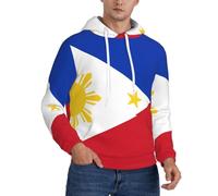 Sweat Patriotique pour Homme Doux Respirant Windproof avec Imprimé Les Philippines Drapeau Absorbant Idéal pour Faire du Sport Aller Travailler Et Porter en Loisirs