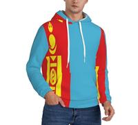 Sweat Patriotique pour Homme Doux Respirant Windproof avec Imprimé Mongolie Drapeau Absorbant Idéal pour Faire du Sport Aller Travailler Et Porter en Loisirs