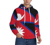 Sweat Patriotique pour Homme Doux Respirant Windproof avec Imprimé Népal Drapeau Absorbant Idéal pour Faire du Sport Aller Travailler Et Porter en Loisirs