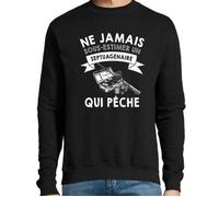 Sweat - Pêche - Homme - Noir - 70 ans et plus - Pull Passion Sport S
