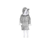 Sweat plaid à capuche ours gris enfant