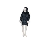 Atmosphera Plaid à manches et capuche en flanelle bleu égéen Taille L/XL