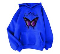 Sweat Plaid Femme Polaire Gilet Hiver Femme Chaud Sweat-Shirt à Manches Longues imprimé pour Femmes Chemisier Pull Couleur Unie à Capuche Pull Grande Taille Rose Sweet Femme Capuche Rose (Blue, XXL)