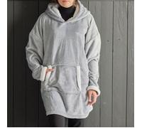 Sweat plaid polaire - TODAY - Manches longues et poche - 70 x 87 cm - Gris